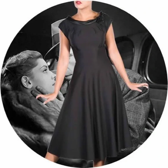 white christmas dresses Mid-century Macabre Dress – Black Mast main image 1